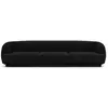 Micadoni Home Canapé 3 places en tissu velours noir