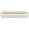 Micadoni Home Canapé 3 places en tissu velours beige clair