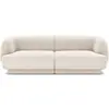 Micadoni Home Canapé 2 places en tissu velours beige clair