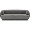 Micadoni Home Canapé 2 places en tissu velours gris clair