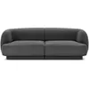 Micadoni Home Canapé 2 places en tissu velours gris