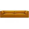 Micadoni Home Canapé 4 places en tissu velours côtelé jaune