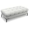 Micadoni Home Banc 2 places en tissu velours argent