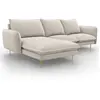 COSMOPOLITAN DESIGN Canapé d'angle gauche "Vienna" 5 places en tissu structurel beige clair TU