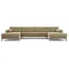 COSMOPOLITAN DESIGN Canapé panoramique "Bali" 7 places en velours beige TU