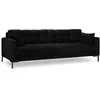 Micadoni Home Canapé 4 places en tissu velours noir