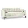 Micadoni Home Canapé 3 places en tissu velours beige clair