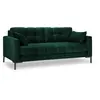 Micadoni Home Canapé 3 places en tissu velours vert bouteille