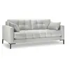 Micadoni Home Canapé 3 places en tissu velours argent