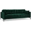 Micadoni Home Canapé 4 places en tissu velours vert bouteille