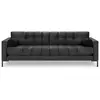COSMOPOLITAN DESIGN Canapé "Bali" 4 places en velours gris foncé TU