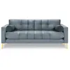 COSMOPOLITAN DESIGN Canapé "Bali" 3 places en velours bleu clair TU