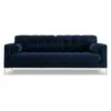 Cosmopolitan Design - Canapé Velours Bali 3 Places bleu roi - 177x92x75 cm T.U