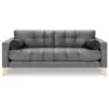 Cosmopolitan Design - Canapé velours bali  2 places gris clair  - 152x92x78 cm T.U