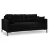 Micadoni Home Canapé 2 places en tissu velours noir