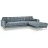 COSMOPOLITAN DESIGN Canapé d'angle droit "Bali" 5 places en velours bleu clair TU