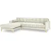 Canapé d'angle gauche "Bali" 5 places en velours beige clair