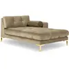 Méridienne droite "Bali" en velours beige TU