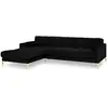 COSMOPOLITAN DESIGN Canapé d'angle gauche "Bali" 5 places en velours noir TU