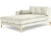 Méridienne gauche "Bali" en velours beige clair TU
