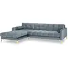 COSMOPOLITAN DESIGN Canapé d'angle gauche "Bali" 5 places en velours bleu clair TU