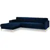 COSMOPOLITAN DESIGN Canapé d'angle gauche "Bali" 5 places en velours bleu roi TU