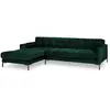 COSMOPOLITAN DESIGN Canapé d'angle gauche "Bali" 5 places en velours vert bouteille TU