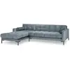 COSMOPOLITAN DESIGN Canapé d'angle gauche "Bali" 5 places en velours bleu clair TU