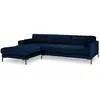 COSMOPOLITAN DESIGN Canapé d'angle gauche "Bali" 5 places en velours bleu roi TU