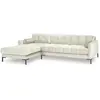 COSMOPOLITAN DESIGN Canapé d'angle gauche "Bali" 5 places en velours beige clair TU