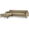 COSMOPOLITAN DESIGN Canapé d'angle gauche "Bali" 5 places en velours beige TU