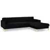 COSMOPOLITAN DESIGN Canapé d'angle droit "Bali" 5 places en velours noir TU