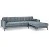 COSMOPOLITAN DESIGN Canapé d'angle droit "Bali" 5 places en velours bleu clair TU