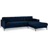 COSMOPOLITAN DESIGN Canapé d'angle droit "Bali" 5 places en velours bleu roi TU