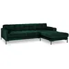 COSMOPOLITAN DESIGN Canapé d'angle droit "Bali" 5 places en velours vert bouteille TU