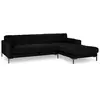 COSMOPOLITAN DESIGN Canapé d'angle droit "Bali" 5 places en velours noir TU