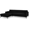 COSMOPOLITAN DESIGN Canapé d'angle gauche "Bali" 5 places en velours noir TU
