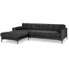 COSMOPOLITAN DESIGN Canapé d'angle gauche "Bali" 5 places en velours gris foncé TU