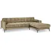 COSMOPOLITAN DESIGN Canapé d'angle droit "Bali" 5 places en velours beige TU