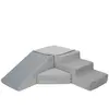 Velinda Set de 4 blocs en mousse le jeu gris velours côtelé 242269sz