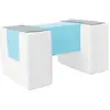 3 blocs en mousse blanc bleu gris