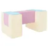 3 blocs en mousse rose bleu jaune pastel