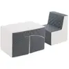 Velinda Ensemble de meubles en mousse : chaise et fauteuil blanc gris