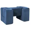 3 blocs en mousse bleu marine velours côtelé