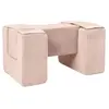 3 blocs en mousse rose velours côtelé