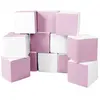 Lot cubes XXL mousse 12 pcs blanc, rose