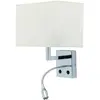 Euluna Applique murale Hotel LED, blanc, textile, à 2 lampes, liseuse ...