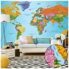 Walliex Papier peint XXL World Map: Colourful Geography II-Taille L 500 x H 280 cm