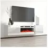 Roxy Meuble tv avec cheminée électrique blanc cm183x35x38h blanc brill...