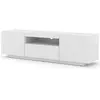 BIM Furniture Meuble TV bas universel Aura 150 cm Buffet HI-FI à suspendre ou à poser Blanc mat sans LED